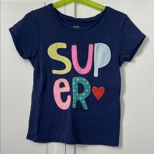 Carter's Blue T-Shirt with Colorful‎ 'Super' Design